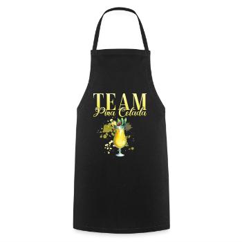Équipe de fête de poule Pina Colada Barman - Tablier de cuisine - noir - Devant - AI Model Male 185 dark (185cm)