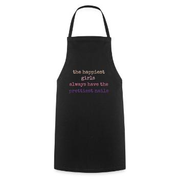 Les filles les plus heureuses ont les plus jolies - Tablier de cuisine - noir - Devant - AI Model Male 185 dark (185cm)