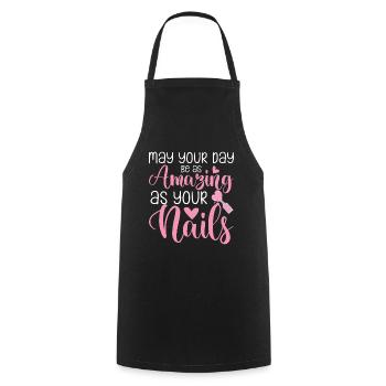 May Your Day Be As Amazing Nail Aunt - Cooking Apron - black - Front - AI Model Male 185 dark (185cm)