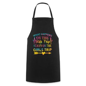 What Happens On The Girls Trip - Cooking Apron - black - Front - AI Model Male 185 dark (185cm)
