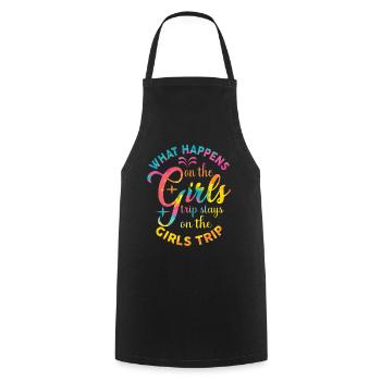 What Happens On The Girls Trip - Cooking Apron - black - Front - AI Model Male 185 dark (185cm)