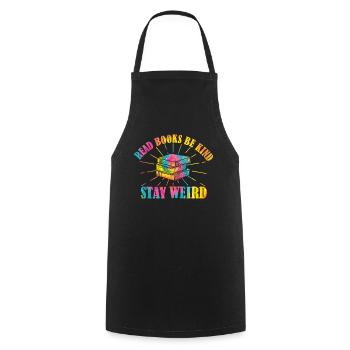 Reading books Be friendly Crazy Reading - Cooking Apron - black - Front - AI Model Male 185 dark (185cm)