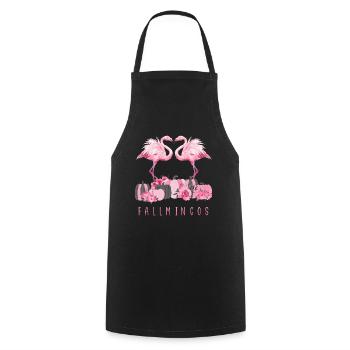Fallmingo Pumpkin Watercolor Flamingo - Cooking Apron - black - Front - AI Model Male 185 dark (185cm)