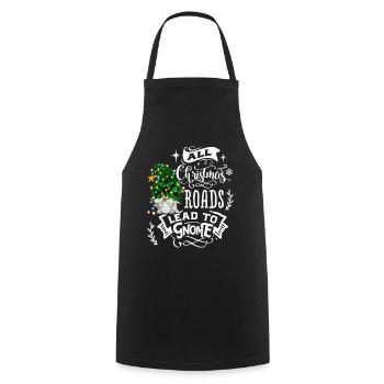 Xmas Gnomies All Roads Lead to the Gnome - Cooking Apron - black - Front - AI Model Male 185 dark (185cm)