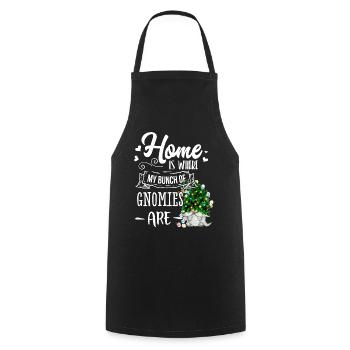 Home Is Where My Gnomies Are Christmas Gnome - Cooking Apron - black - Front - AI Model Male 185 dark (185cm)