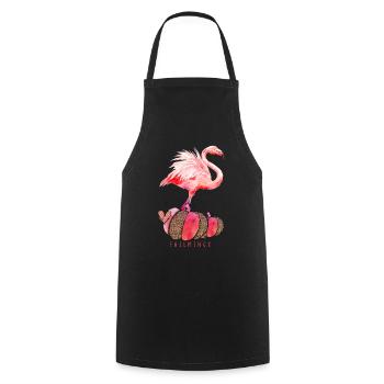 Fallmingo Automne Léo Citrouille Flamant - Tablier de cuisine - noir - Devant - AI Model Male 185 dark (185cm)