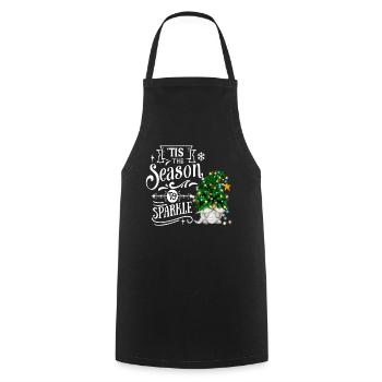 Tis The Season To Sparkle Christmas Gnome - Cooking Apron - black - Front - AI Model Male 185 dark (185cm)