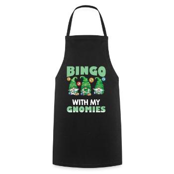 Bingo avec mes gnomies Bingo drôle - Tablier de cuisine - noir - Devant - AI Model Male 185 dark (185cm)