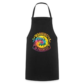 Warning Girls Trip In Progress - Cooking Apron - black - Front - AI Model Male 185 dark (185cm)