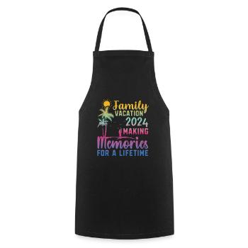 Des vacances en famille pour créer des souvenirs - Tablier de cuisine - noir - Devant - AI Model Male 185 dark (185cm)