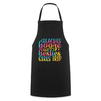Beaches Liquor And Besties Girls Trip - Cooking Apron - black - Front - AI Model Male 185 dark (185cm)