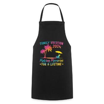 Des vacances en famille pour créer des souvenirs - Tablier de cuisine - noir - Devant - AI Model Male 185 dark (185cm)