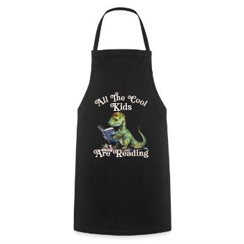 Alle Coolen Kids Lesen DInosaurier - Kochschürze - Schwarz - Vorne - AI Model Male 185 dark (185cm)