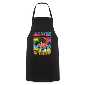 Des vacances en famille pour créer des souvenirs - Tablier de cuisine - noir - Devant - AI Model Male 185 dark (185cm)