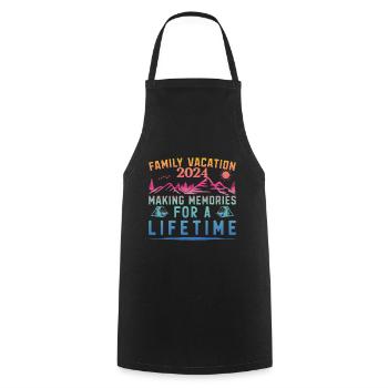 Vacances d’été en famille Créer des souvenirs - Tablier de cuisine - noir - Devant - AI Model Male 185 dark (185cm)