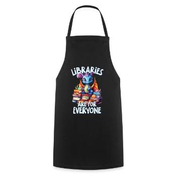 Libraries are for everyone Librarian - Cooking Apron - black - Front - AI Model Male 185 dark (185cm)