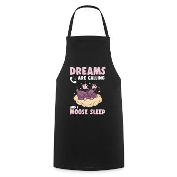 Dreams Are Calling Youth Cute Moose - Cooking Apron - black - Front - AI Model Male 185 dark (185cm)