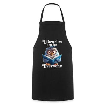Libraries are for everyone Librarian - Cooking Apron - black - Front - AI Model Male 185 dark (185cm)