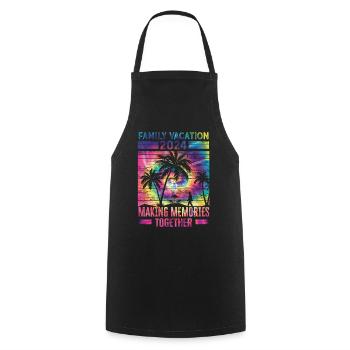 Des vacances en famille pour créer des souvenirs - Tablier de cuisine - noir - Devant - AI Model Male 185 dark (185cm)