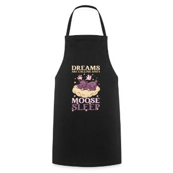 Dreams Are Calling Youth Cute Moose - Cooking Apron - black - Front - AI Model Male 185 dark (185cm)