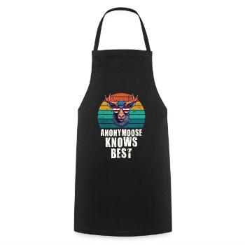 Anonymousoose Knows Best Cool Moose - Cooking Apron - black - Front - AI Model Male 185 dark (185cm)