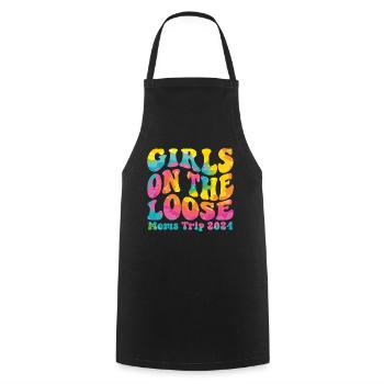 Girls On The Loose Moms Trip 2024 - Cooking Apron - black - Front - AI Model Male 185 dark (185cm)
