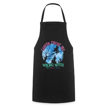 Cancer Chose The Wrong Witch Thyroid Cancer - Cooking Apron - black - Front - AI Model Male 185 dark (185cm)