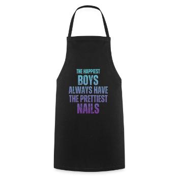 Les gars les plus heureux Les plus beaux ongles Nail Tech - Tablier de cuisine - noir - Devant - AI Model Male 185 dark (185cm)