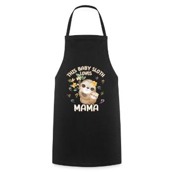 This baby sloth loves mom on Mother's Day - Cooking Apron - black - Front - AI Model Male 185 dark (185cm)