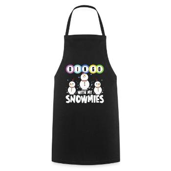 Bingo With My Snowmies Funny Snowman - Cooking Apron - black - Front - AI Model Male 185 dark (185cm)