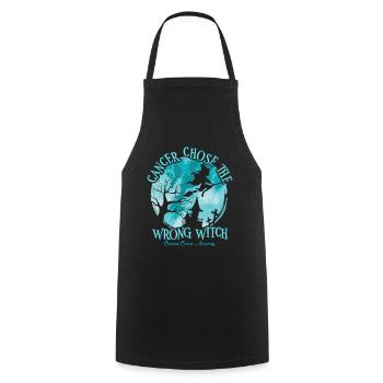 Cancer Has The False Witch Ovarian Cancer - Cooking Apron - black - Front - AI Model Male 185 dark (185cm)