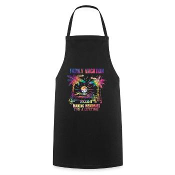 Family holidays 2024 make memories - Cooking Apron - black - Front - AI Model Male 185 dark (185cm)