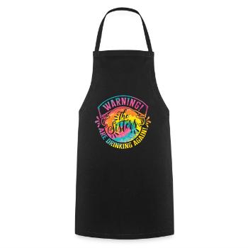 Avertissement : les filles boivent à nouveau - Tablier de cuisine - noir - Devant - AI Model Male 185 dark (185cm)