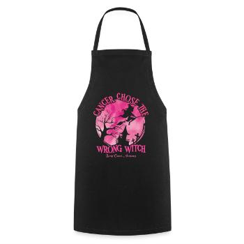 Cancer Sorcière Rose Cancer du sein - Tablier de cuisine - noir - Devant - AI Model Male 185 dark (185cm)