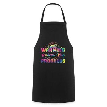 Warning Sisters Trip In Progress - Cooking Apron - black - Front - AI Model Male 185 dark (185cm)