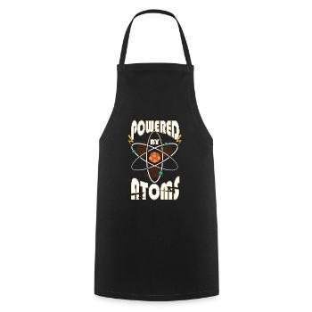 Powered by Atoms Funny Sayings Physics Gift - Cooking Apron - black - Front - AI Model Male 185 dark (185cm)
