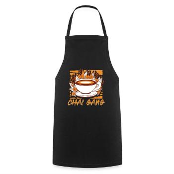 Chai gang - Cooking Apron - black - Front - AI Model Male 185 dark (185cm)