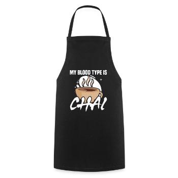 Mon groupe sanguin est chai - Tablier de cuisine - noir - Devant - AI Model Male 185 dark (185cm)
