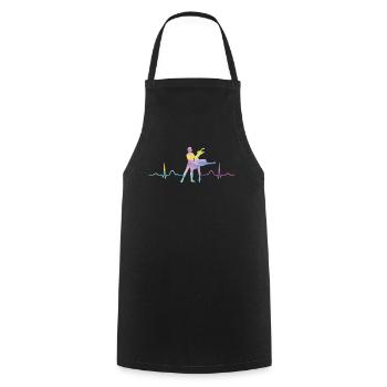 Ballett Tänzer Herzschlag Ekg Ballerina - Kochschürze - Schwarz - Vorne - AI Model Male 185 dark (185cm)