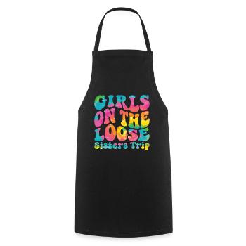 Sisters On The Loose Girls Reunion Trip - Cooking Apron - black - Front - AI Model Male 185 dark (185cm)