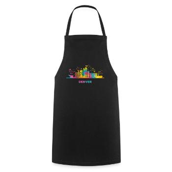 Denverites Skyline Denver - Kochschürze - Schwarz - Vorne - AI Model Male 185 dark (185cm)