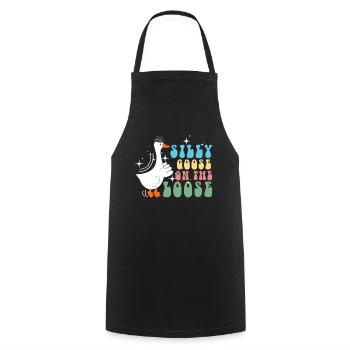 The stupid goose on the loose - Cooking Apron - black - Front - AI Model Male 185 dark (185cm)