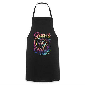 Sisters On The Loose Girls Reunion Trip - Cooking Apron - black - Front - AI Model Male 185 dark (185cm)