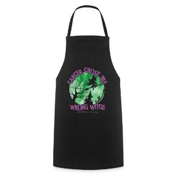 Cancer Sorcière Vert Violet Anal Cancer - Tablier de cuisine - noir - Devant - AI Model Male 185 dark (185cm)