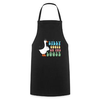 The stupid goose on the loose - Cooking Apron - black - Front - AI Model Male 185 dark (185cm)
