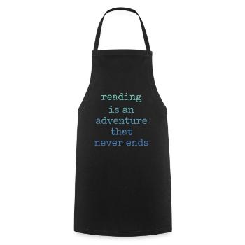 Reading is an adventure book lover - Cooking Apron - black - Front - AI Model Male 185 dark (185cm)