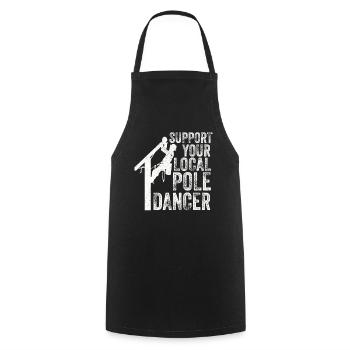 Soutenez votre monteur de lignes Pole Dancer local - Tablier de cuisine - noir - Devant - AI Model Male 185 dark (185cm)