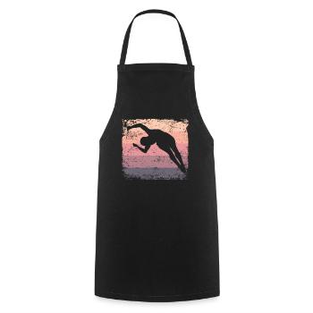 Synchronized Water Diver High Diver - Cooking Apron - black - Front - AI Model Male 185 dark (185cm)
