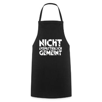 Nicht Despektierlich Gemeint - Kochschürze - Schwarz - Vorne - AI Model Male 185 dark (185cm)