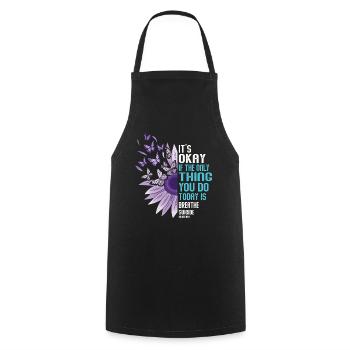 Sensibilisation à la prévention du suicide - Tablier de cuisine - noir - Devant - AI Model Male 185 dark (185cm)